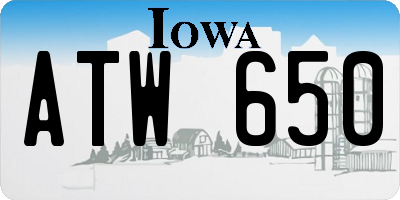 IA license plate ATW650