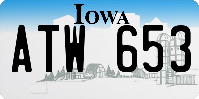 IA license plate ATW653