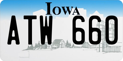 IA license plate ATW660