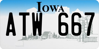 IA license plate ATW667