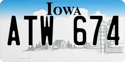 IA license plate ATW674
