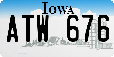 IA license plate ATW676