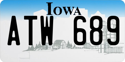 IA license plate ATW689