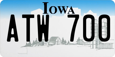 IA license plate ATW700