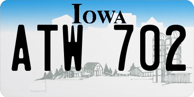 IA license plate ATW702