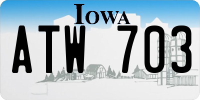 IA license plate ATW703