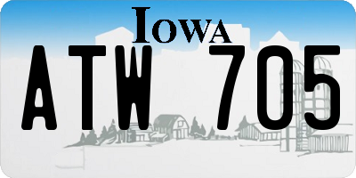 IA license plate ATW705