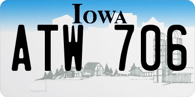 IA license plate ATW706