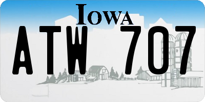 IA license plate ATW707