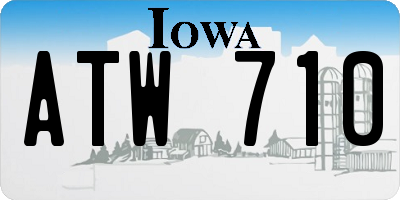 IA license plate ATW710