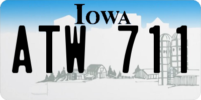 IA license plate ATW711