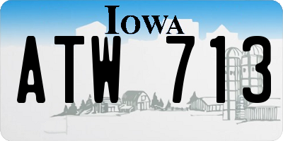 IA license plate ATW713