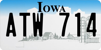 IA license plate ATW714