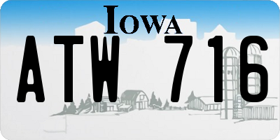 IA license plate ATW716