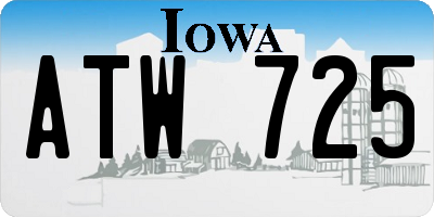 IA license plate ATW725