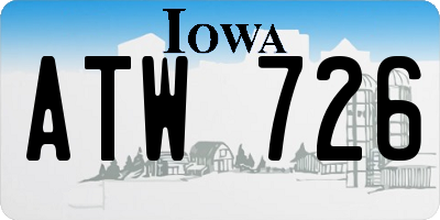 IA license plate ATW726