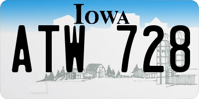 IA license plate ATW728