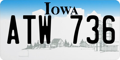 IA license plate ATW736