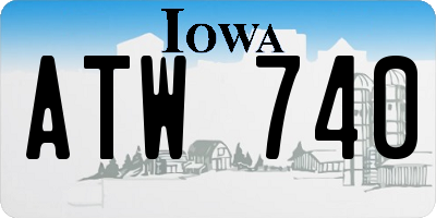 IA license plate ATW740