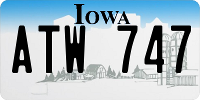 IA license plate ATW747