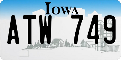 IA license plate ATW749