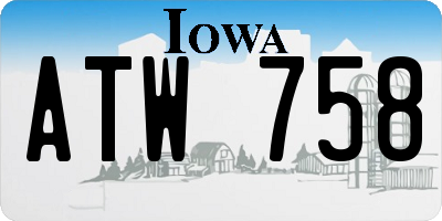 IA license plate ATW758