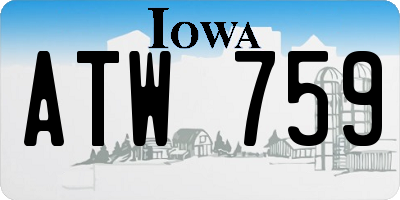 IA license plate ATW759