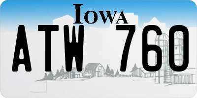 IA license plate ATW760