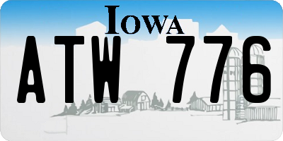 IA license plate ATW776