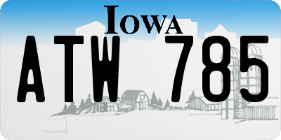 IA license plate ATW785