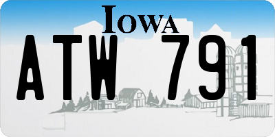 IA license plate ATW791