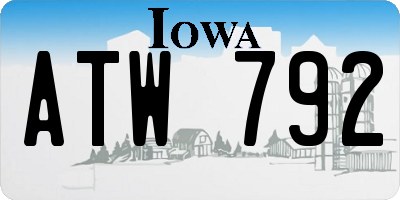IA license plate ATW792