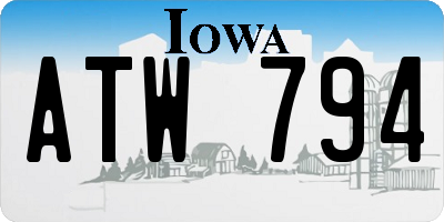 IA license plate ATW794