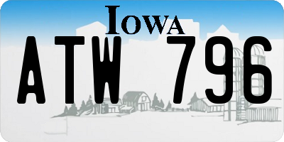 IA license plate ATW796