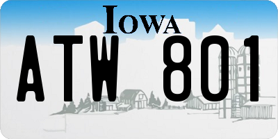 IA license plate ATW801