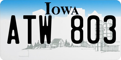 IA license plate ATW803