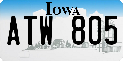 IA license plate ATW805