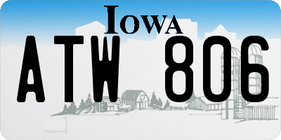 IA license plate ATW806