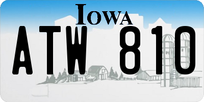 IA license plate ATW810