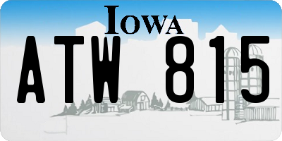 IA license plate ATW815