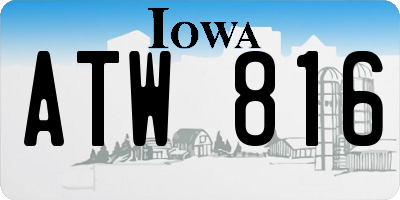 IA license plate ATW816
