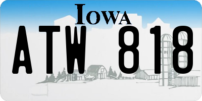 IA license plate ATW818