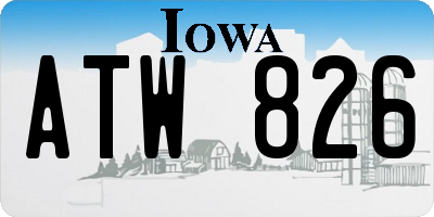 IA license plate ATW826