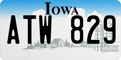 IA license plate ATW829