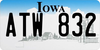 IA license plate ATW832