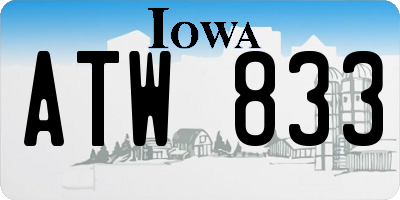 IA license plate ATW833