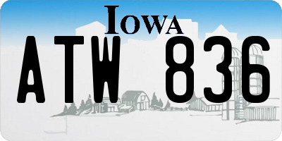 IA license plate ATW836