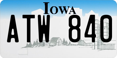 IA license plate ATW840