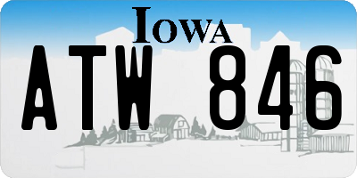 IA license plate ATW846
