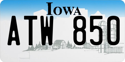 IA license plate ATW850